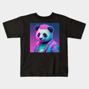 Vapor Wave Panda Kids T-Shirt